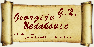 Georgije Medaković vizit kartica